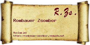 Rombauer Zsombor névjegykártya